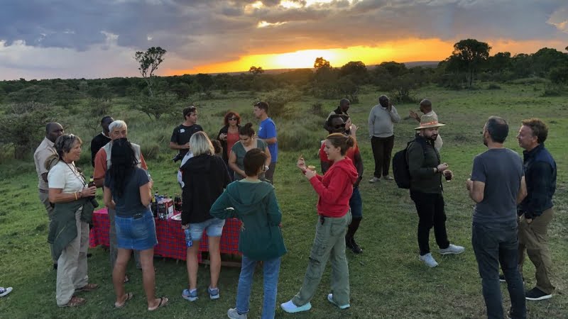 Apéritif au coucher du soleil