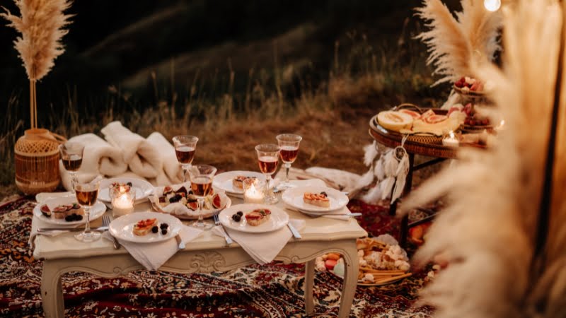 Dîner privé dans la brousse